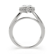Xenia Heart Cut Halo Pave Solitaire Engagement Ring Setting - Nivetta